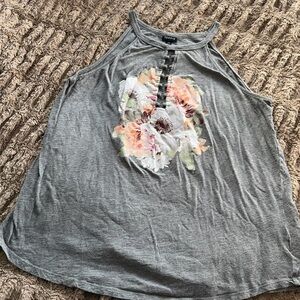 Torrid floral cutout detail tank